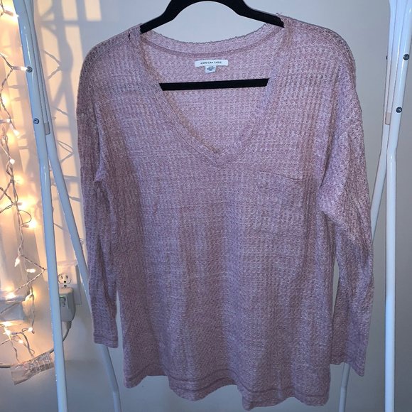 American Eagle Waffle Knit Long Sleeve Tee - Picture 1 of 6